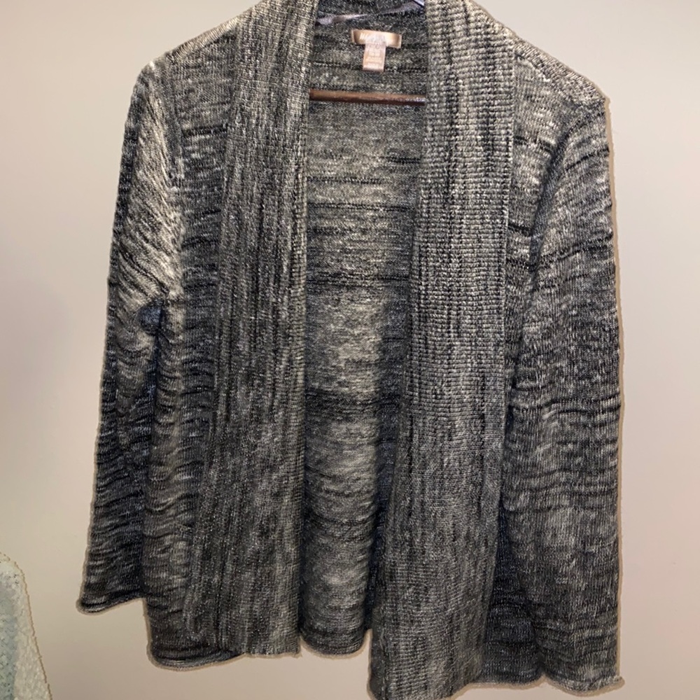 Shiny Gray/Black Cardigan